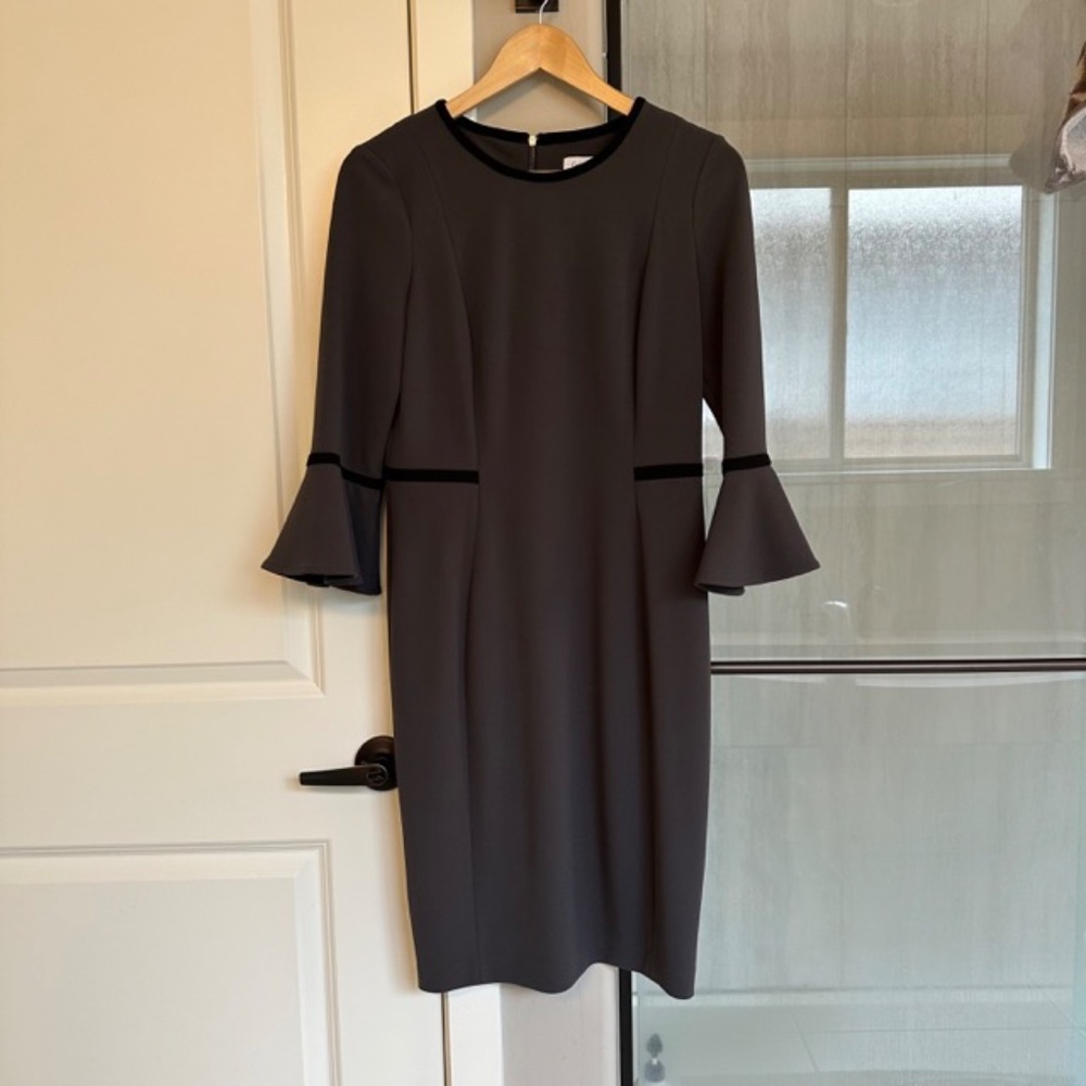 Calvin Klein Bell Sleeve Sheath Dress